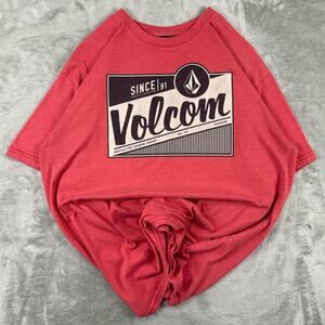 Vintage Y2k Volcom pink retro graphic logo spellout shirt size Large